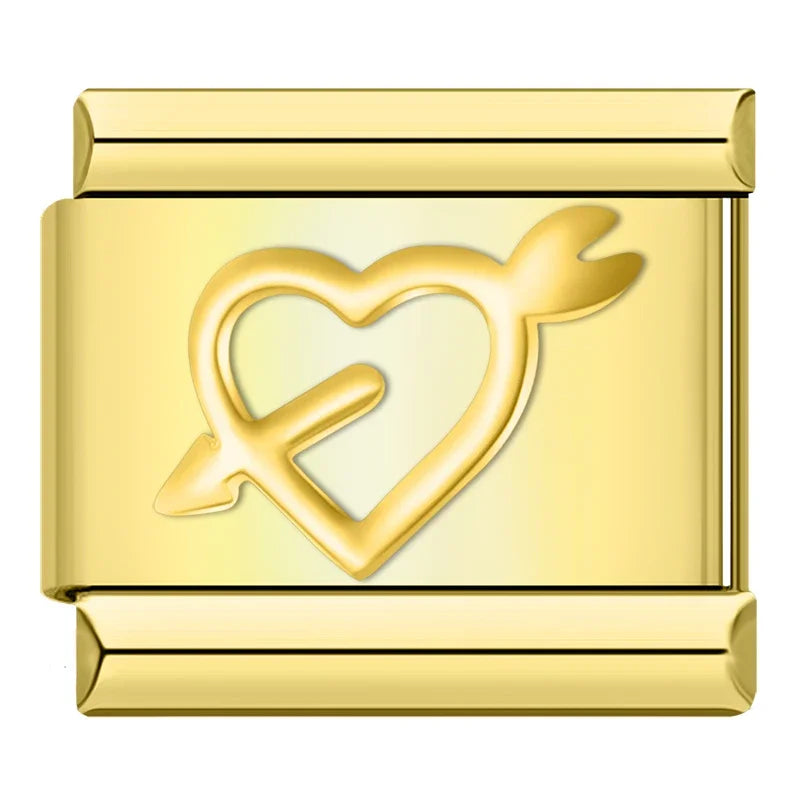 Herz mit Pfeil Silber & Gold